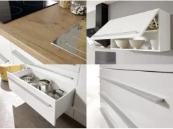 Respekta Premium Winkelküchen|Einbauküchen<Küchenzeile BERP290HWGC 290 cm -Weiß Grau Hochglanz