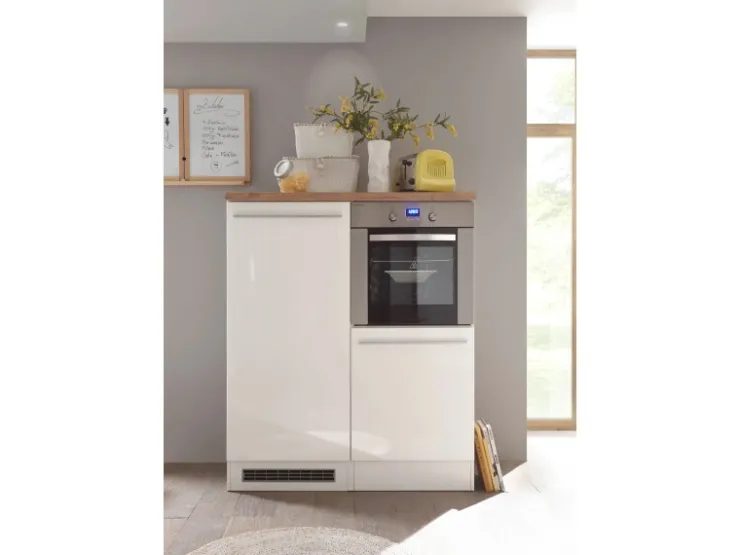 Respekta Premium Küchenzeile BERP320HWWC 320 cm Weiß Hochglanz Hochglanz Weiß