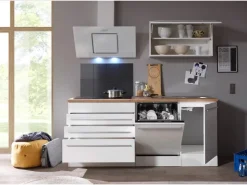 Respekta Premium Küchenzeile BERP320HWWC 320 cm Weiß Hochglanz Hochglanz Weiß