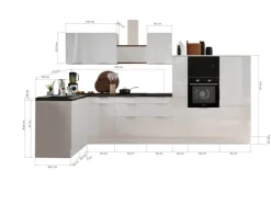 Sale Respekta Selection Winkelküche Elisabeth RSL370HGGH 370 cm Grau