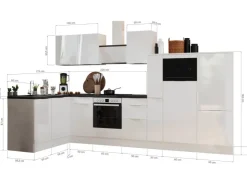Respekta Kücheninseln|Winkelküchen<Selection Winkelküche Elisabeth RSL370AWH 370 cm Weiß-Artisan Eiche Nb.