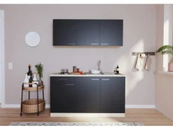 Sale Singleküche Luis 150 cm -Eiche sägerau Single-Küchen|Pantryküchen