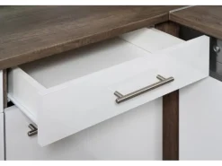 Sale Winkelküche 370 cm Schwarz Seidenglanz-Eiche York Nachbildung Winkelküchen|Einbauküchen
