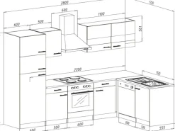 Sale Respekta Winkelküche KBL280ESWSC 280 cm -Eiche Sonoma Sägerau Nachbildung Schwarz