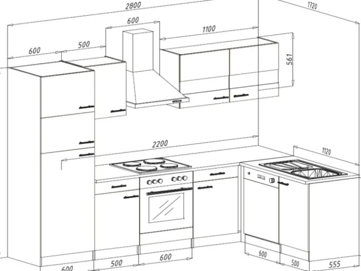 Sale Respekta Winkelküche KBL280ESWSC 280 cm -Eiche Sonoma Sägerau Nachbildung Schwarz