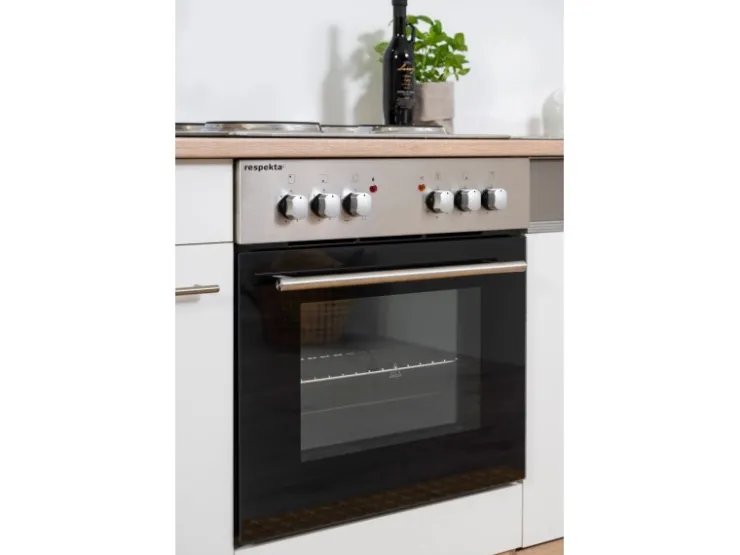 Respekta Winkelküchen|Kühlschränke<Winkelküche KBL310ESWS 310 cm -Eiche Sonoma Sägerau Nachbildung Weiß