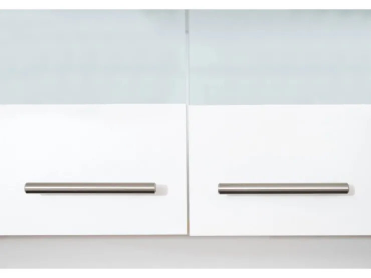 Sale Respekta Winkelküche KBL280WWCG 280 x 172 cm Weiß-Butcher Nussbaum