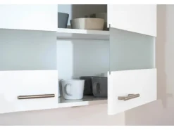 Sale Respekta Winkelküche KBL280WWCG 280 x 172 cm Weiß-Butcher Nussbaum
