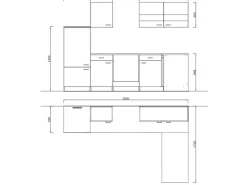 Sale Respekta Winkelküche KBL280WWCG 280 x 172 cm Weiß-Butcher Nussbaum