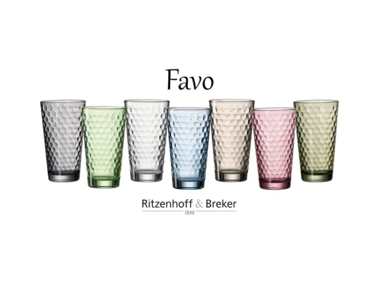 Ritzenhoff & Breker Geschirr<Favo Longdrinkgläser 400 ml 6er Set Grün