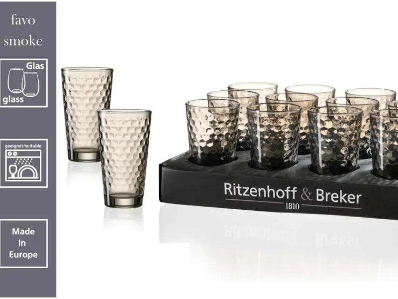 Hot Favo Longdrinkgläser 400 ml 6er Set Geschirr