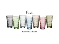 Hot Favo Longdrinkgläser 400 ml 6er Set Geschirr