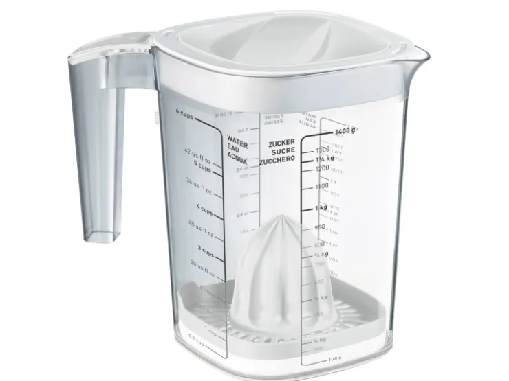 Rotho Küchenhelfer<Back-Messbecher Loft 1,5 l Weiß-Transparent