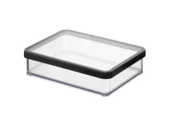 Rotho Dose Loft Premium Breit 1 l Transparent-Schwarz