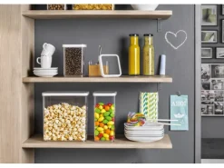 Rotho Vorratsdosen|Vorratsbehälter<Dose Loft Premium Quadratisch 1 l Weiß-Transparent