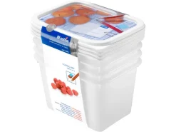 Hot Rotho Gefrierdose-Set Domino 1 l 4-teilig Weiß