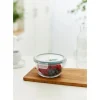 Rotho Vorratsdosen|Vorratsbehälter<Kühlschrankdose Nala mit Kunststoffdeckel Glas Rund 1,1 l Mistletoe Green