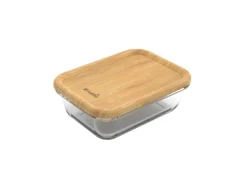 Best Rotho Kühlschrankdose Nala mit Bambusdeckel Glas 0,38 l