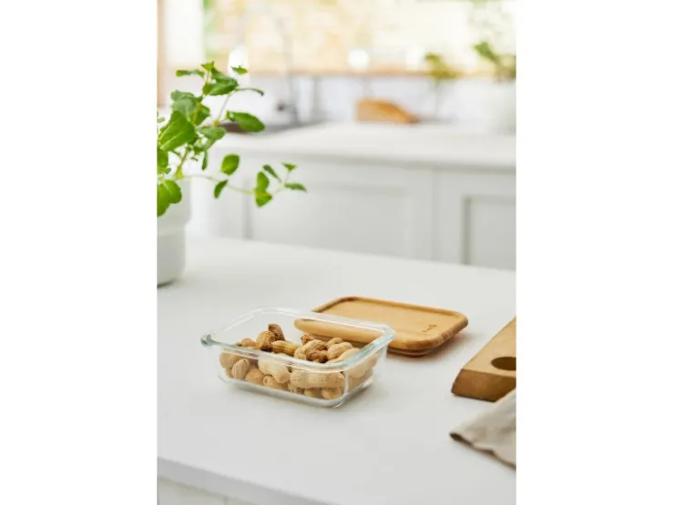 Best Rotho Kühlschrankdose Nala mit Bambusdeckel Glas 0,38 l