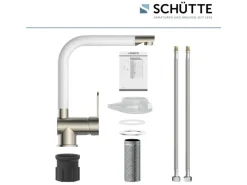 Küchenarmatur Rio Edelstahloptik-Weiß Einhebelmischer
