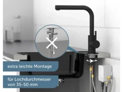Discount Schütte Sensor-Spültischarmatur Vital mit Herausziehbarem Auslauf Schwarz Matt