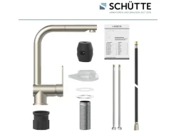 Schütte Einhebelmischer<Spültischarmatur mit Herausziehbarem Auslauf London Edelstahloptik
