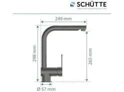 Schütte Einhebelmischer<Spültischarmatur mit Herausziehbarem Auslauf London Graphit Matt
