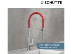 New Spültischarmatur mit Soft-Touch Schlauch Stilo Chrom-Schwarz Einhebelmischer