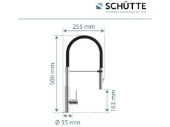 New Spültischarmatur mit Soft-Touch Schlauch Stilo Chrom-Schwarz Einhebelmischer