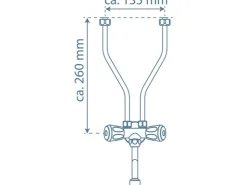 Schütte Zweigriffarmatur<Spültischarmatur Niederdruck für 5 L Boiler Übertischspeicher Chrom