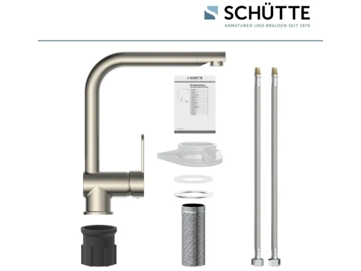 New Schütte Spültischarmatur Rio Edelstahloptik