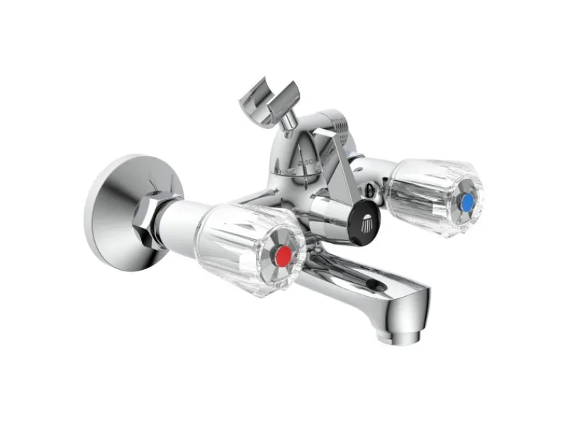 New Wannenfüllarmatur Savino Chrom Zweigriffarmatur