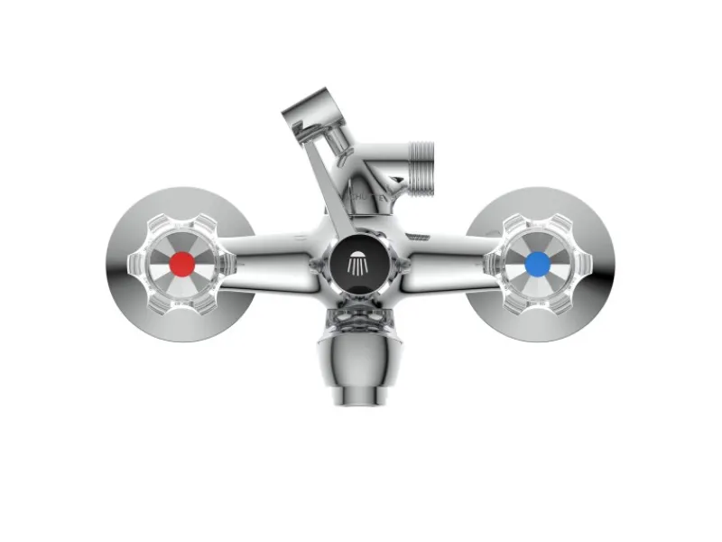 New Wannenfüllarmatur Savino Chrom Zweigriffarmatur