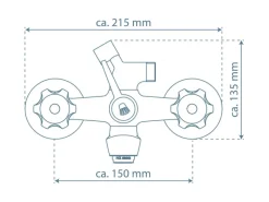 New Wannenfüllarmatur Savino Chrom Zweigriffarmatur