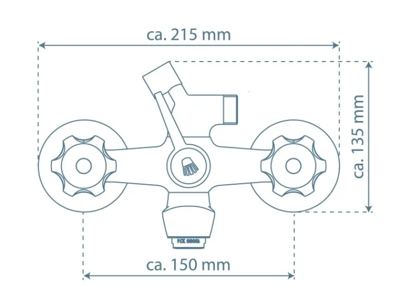 New Wannenfüllarmatur Savino Chrom Zweigriffarmatur
