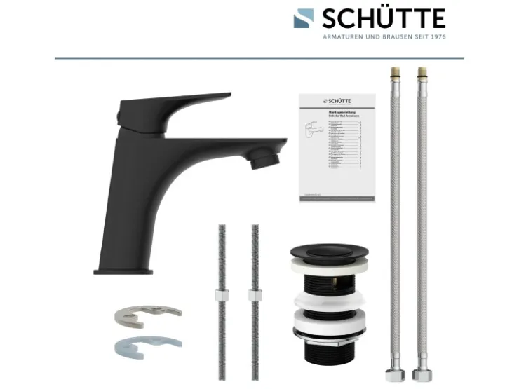 Discount Schütte Waschtischarmatur Boston Schwarz Matt