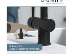 Schütte Einhebelmischer<Waschtischarmatur Cornwall Schwarz Matt