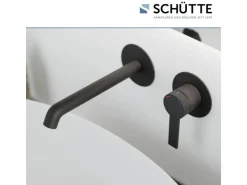 Schütte Einhebelmischer<Waschtischarmatur Los Angeles für Wandmontage Schwarz Matt
