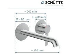 Online Schütte Waschtischarmatur Los Angeles für Wandmontage Chrom