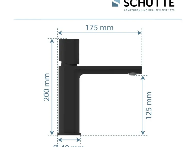 New Waschtischarmatur New York Schwarz Matt Einhebelmischer