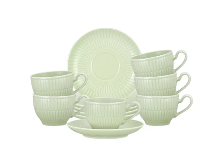 Seltmann Weiden Geschirr<Amina Espressotasse mit Untertasse 100 ml 6er Set Seladon Grün