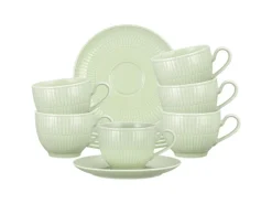 Amina Kaffeetasse mit Untertasse 250 ml 6er Set Rosé Geschirr