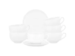 Amina Milchkaffeetasse mit Untertasse 350 ml 6er Set Geschirr