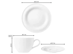 Seltmann Weiden Beat Coor Glaze Kaffeeservice 18-teilig Weiß