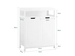 Clearance Badkommode Kommode Sideboard Flurschrank Badezimmerschrank Weiß BZR121-W Küchenschränke
