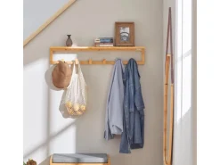 Best Flurgarderobe Wandgarderobe Handtuchhalter aus Bambus FHK06-N Küchen-Ordnungssysteme