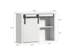 Hot Hängeschrank mit Schiebetür Wandschrank Badezimmerschrank BZR71-W Küchenschränke