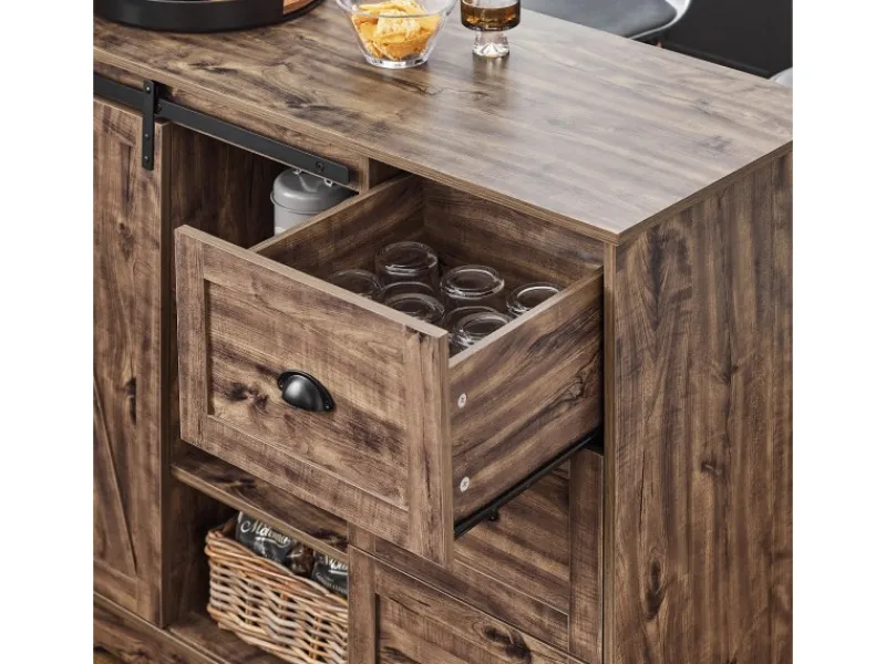 Online Kücheninsel Freistehend Küchenschrank Sideboard Vintagebraun KNL08-N Kücheninseln