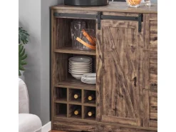 Online Kücheninsel Freistehend Küchenschrank Sideboard Vintagebraun KNL08-N Kücheninseln