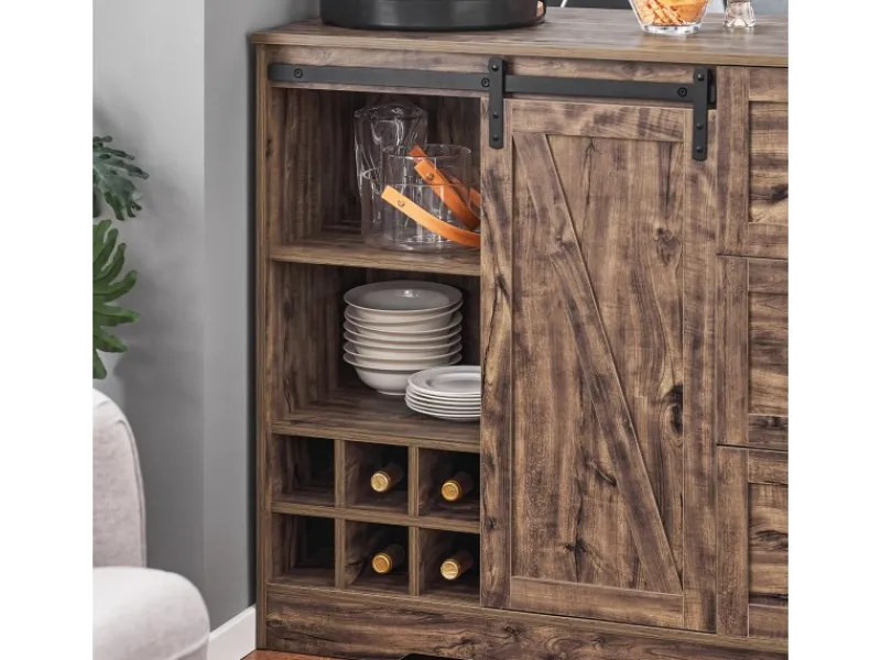 Online Kücheninsel Freistehend Küchenschrank Sideboard Vintagebraun KNL08-N Kücheninseln